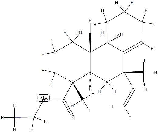 1-Phenanthrenecarboxylic acid, 7-ethenyl-1,2,3,4,4a,4b,5,6,7,9,10,10a- dodecahydro-1,4a,7-trimethyl-, ethyl ester, [1R-(1alpha,4abeta,4balpha ,7alpha,10aalpha)]- Struktur