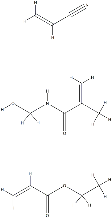 2-Propenoic acid, ethyl ester, polymer with N-(hydroxymethyl)-2-methyl-2-propenamide and 2-propenenitrile Struktur