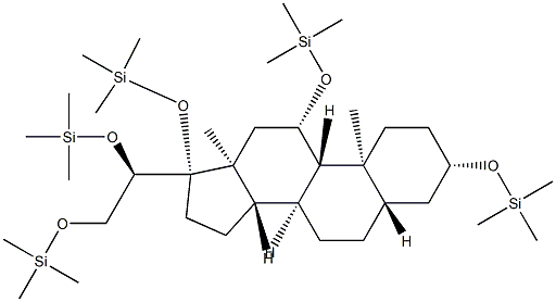 [[(17S,20R)-5α-Pregnane-3β,11β,17,20,21-pentyl]pentakis(oxy)]pentakis(trimethylsilane) Struktur