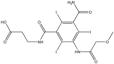 N-[3-Carbamoyl-2,4,6-triiodo-5-[(2-methoxyacetyl)amino]benzoyl]-β-alanine Struktur