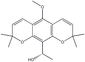 (S)-5-Methoxy-α,2,2,8,8-pentamethyl-2H,8H-benzo[1,2-b:5,4-b']dipyran-10-methanol Struktur