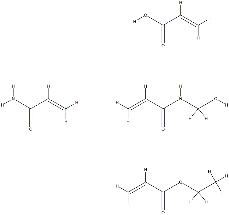 2-Propenoic acid, polymer with ethyl 2-propenoate, N-(hydroxymethyl)-2-propenamide and 2-propenamide 2-propenoic acid, polymer with ethyl 2-propenoate,n-(hydroxymethyl)-2-propenamide and 2-propenamide 2-Propenoic acid,polymer with ethyl 2-propenoate,N-(hydroxymethyl)-2-propenamide and 2-propenamide Struktur