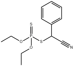 Phosphorodithioic acid S-(α-cyanobenzyl)O,O-diethyl ester Struktur