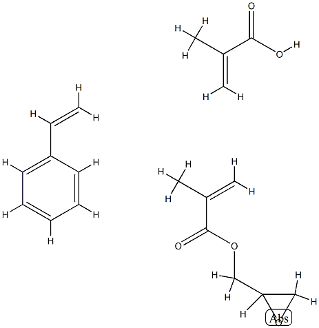 2-Propenoic acid, 2-methyl-, polymer with ethenylbenzene and oxiranylmethyl 2-methyl-2-propenoate Struktur