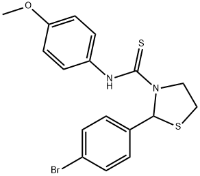 3-Thiazolidinecarbothioamide,2-(4-bromophenyl)-N-(4-methoxyphenyl)-(9CI) Struktur