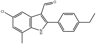 1H-Indole-3-carboxaldehyde,5-chloro-2-(4-ethylphenyl)-7-methyl-(9CI) Struktur