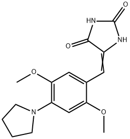 5-[2,5-dimethoxy-4-(1-pyrrolidinyl)benzylidene]-2,4-imidazolidinedione Struktur