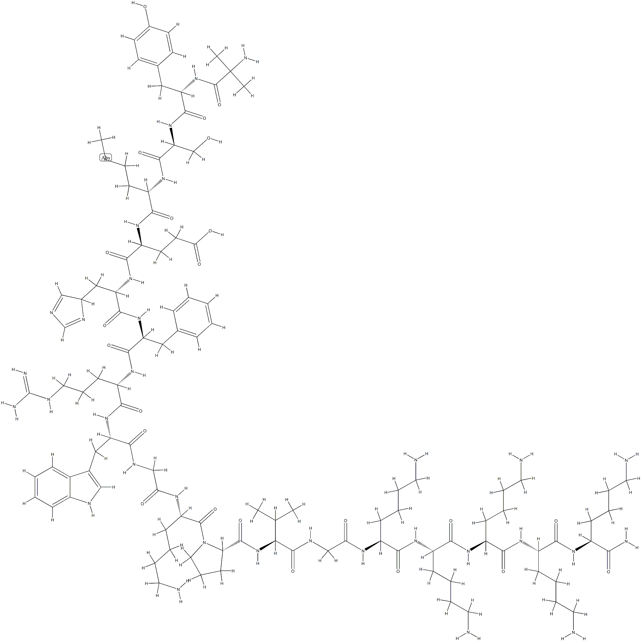 ACTH nonadecapeptide (1-19), Aib(1)-Lys(17,18,19)- Struktur