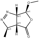 4H-Furo[3,4-c]pyrazol-4-one,3,3a,6,6a-tetrahydro-6-methoxy-3-methyl-,(3R,3aR,6S,6aS)-rel- Struktur