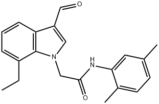 1H-Indole-1-acetamide,N-(2,5-dimethylphenyl)-7-ethyl-3-formyl-(9CI) Struktur