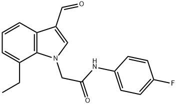 1H-Indole-1-acetamide,7-ethyl-N-(4-fluorophenyl)-3-formyl-(9CI) Struktur