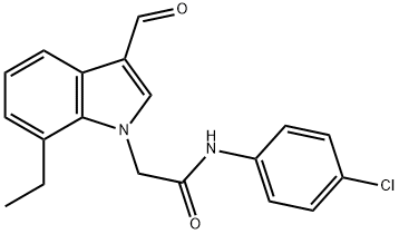 1H-Indole-1-acetamide,N-(4-chlorophenyl)-7-ethyl-3-formyl-(9CI) Struktur