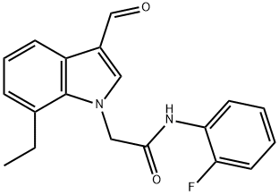 1H-Indole-1-acetamide,7-ethyl-N-(2-fluorophenyl)-3-formyl-(9CI) Struktur