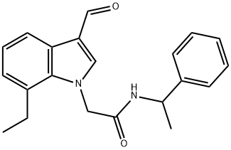 1H-Indole-1-acetamide,7-ethyl-3-formyl-N-(1-phenylethyl)-(9CI) Struktur