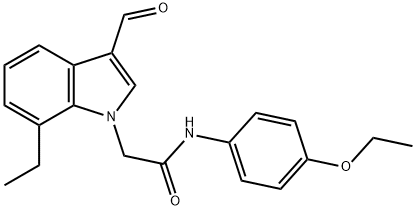 1H-Indole-1-acetamide,N-(4-ethoxyphenyl)-7-ethyl-3-formyl-(9CI) Struktur