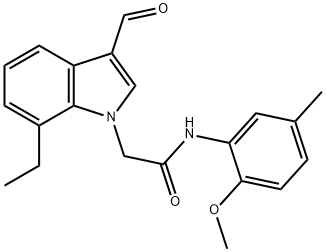 1H-Indole-1-acetamide,7-ethyl-3-formyl-N-(2-methoxy-5-methylphenyl)-(9CI) Struktur