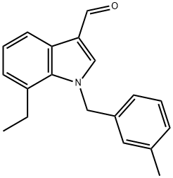 1H-Indole-3-carboxaldehyde,7-ethyl-1-[(3-methylphenyl)methyl]-(9CI) Struktur