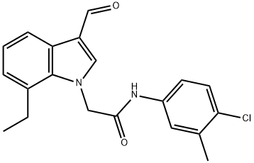 1H-Indole-1-acetamide,N-(4-chloro-3-methylphenyl)-7-ethyl-3-formyl-(9CI) Struktur