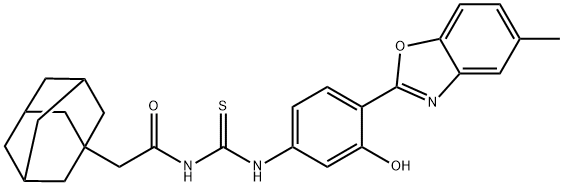 Tricyclo[3.3.1.13,7]decane-1-acetamide, N-[[[3-hydroxy-4-(5-methyl-2-benzoxazolyl)phenyl]amino]thioxomethyl]- (9CI) Structure