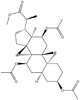 (20S)-3α,7α,12α-Tris(acetyloxy)-5β-pregnane-20-carboxylic acid methyl ester Struktur