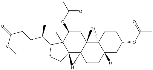 3β,12α-Bis(acetyloxy)-5α-cholan-24-oic acid methyl ester Struktur