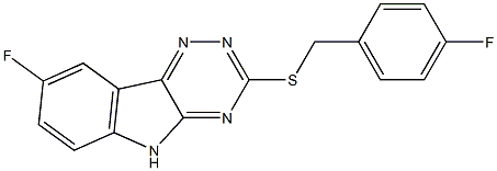 2H-1,2,4-Triazino[5,6-b]indole,8-fluoro-3-[[(4-fluorophenyl)methyl]thio]-(9CI) Struktur