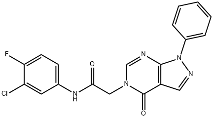 5H-Pyrazolo[3,4-d]pyrimidine-5-acetamide,N-(3-chloro-4-fluorophenyl)-1,4-dihydro-4-oxo-1-phenyl-(9CI) Struktur