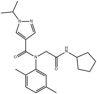 1H-Pyrazole-4-carboxamide,N-[2-(cyclopentylamino)-2-oxoethyl]-N-(2,5-dimethylphenyl)-1-(1-methylethyl)-(9CI) Struktur