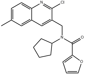 2-Furancarboxamide,N-[(2-chloro-6-methyl-3-quinolinyl)methyl]-N-cyclopentyl-(9CI) Struktur