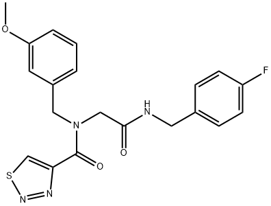 1,2,3-Thiadiazole-4-carboxamide,N-[2-[[(4-fluorophenyl)methyl]amino]-2-oxoethyl]-N-[(3-methoxyphenyl)methyl]-(9CI) Struktur