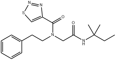 1,2,3-Thiadiazole-4-carboxamide,N-[2-[(1,1-dimethylpropyl)amino]-2-oxoethyl]-N-(2-phenylethyl)-(9CI) Struktur