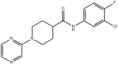 4-Piperidinecarboxamide,N-(3-chloro-4-fluorophenyl)-1-pyrazinyl-(9CI) Struktur