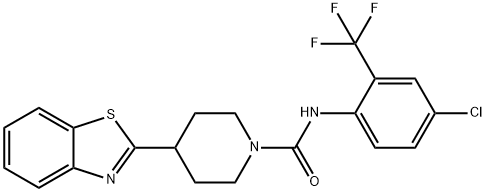 1-Piperidinecarboxamide,4-(2-benzothiazolyl)-N-[4-chloro-2-(trifluoromethyl)phenyl]-(9CI) Struktur