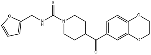 1-Piperidinecarbothioamide,4-[(2,3-dihydro-1,4-benzodioxin-6-yl)carbonyl]-N-(2-furanylmethyl)-(9CI) Struktur