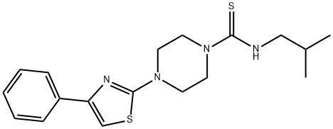 1-Piperazinecarbothioamide,N-(2-methylpropyl)-4-(4-phenyl-2-thiazolyl)-(9CI) Struktur