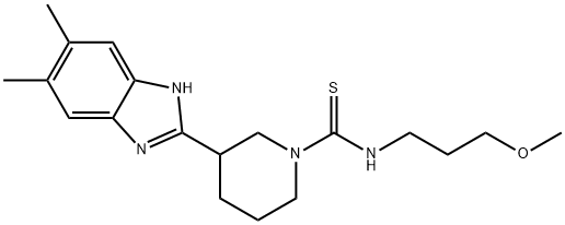 1-Piperidinecarbothioamide,3-(5,6-dimethyl-1H-benzimidazol-2-yl)-N-(3-methoxypropyl)-(9CI) Struktur