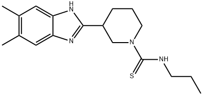 1-Piperidinecarbothioamide,3-(5,6-dimethyl-1H-benzimidazol-2-yl)-N-propyl-(9CI) Struktur