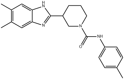 1-Piperidinecarboxamide,3-(5,6-dimethyl-1H-benzimidazol-2-yl)-N-(4-methylphenyl)-(9CI) Struktur