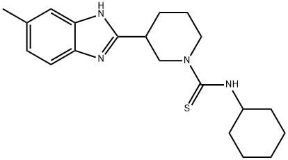 1-Piperidinecarbothioamide,N-cyclohexyl-3-(5-methyl-1H-benzimidazol-2-yl)-(9CI) Struktur