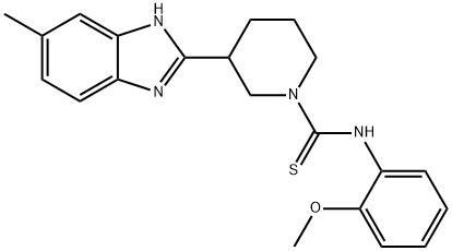 1-Piperidinecarbothioamide,N-(2-methoxyphenyl)-3-(5-methyl-1H-benzimidazol-2-yl)-(9CI) Struktur