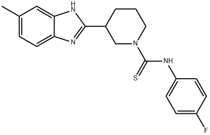 1-Piperidinecarbothioamide,N-(4-fluorophenyl)-3-(5-methyl-1H-benzimidazol-2-yl)-(9CI) Struktur