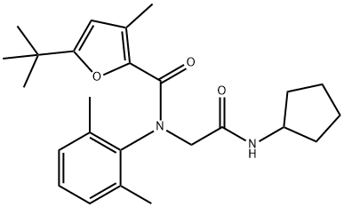 2-Furancarboxamide,N-[2-(cyclopentylamino)-2-oxoethyl]-5-(1,1-dimethylethyl)-N-(2,6-dimethylphenyl)-3-methyl-(9CI) Struktur