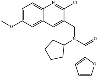 2-Furancarboxamide,N-[(2-chloro-6-methoxy-3-quinolinyl)methyl]-N-cyclopentyl-(9CI) Struktur