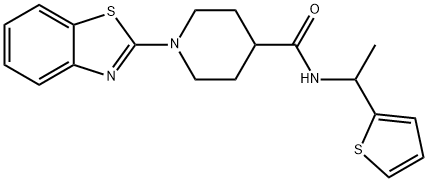 4-Piperidinecarboxamide,1-(2-benzothiazolyl)-N-[1-(2-thienyl)ethyl]-(9CI) Struktur