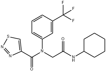 1,2,3-Thiadiazole-4-carboxamide,N-[2-(cyclohexylamino)-2-oxoethyl]-N-[3-(trifluoromethyl)phenyl]-(9CI) Struktur