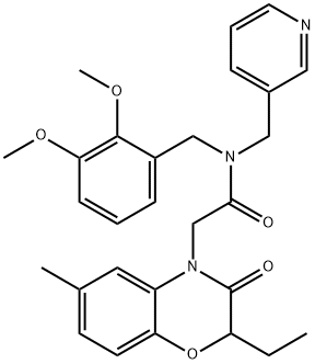 4H-1,4-Benzoxazine-4-acetamide,N-[(2,3-dimethoxyphenyl)methyl]-2-ethyl-2,3-dihydro-6-methyl-3-oxo-N-(3-pyridinylmethyl)-(9CI) Struktur