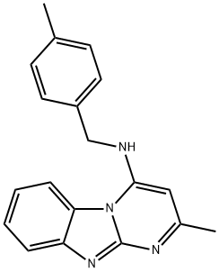 Pyrimido[1,2-a]benzimidazol-4-amine, 2-methyl-N-[(4-methylphenyl)methyl]- (9CI) Struktur