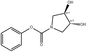 1-Pyrrolidinecarboxylic acid, 3,4-dihydroxy-, phenyl ester, (3R,4R)-rel- (9CI) Struktur