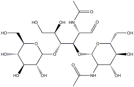 mannopyranosyl-(1-4)-2-acetamido-2-deoxyglucopyranosyl-(1-4)-2-acetamido-2-deoxyglucopyranose Struktur