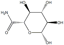 3β,4α,5β,6α-Tetrahydroxytetrahydro-2H-pyran-2α-carboxamide Struktur